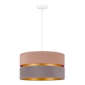 Duolla - Kattokruunu johdossa DUO 1xE27/15W/230V halkaisija 40 cm beige ja harmaa
