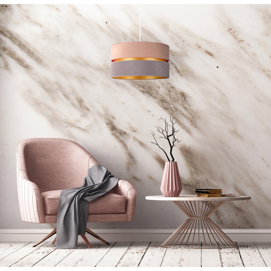 Duolla - Kattokruunu johdossa DUO 1xE27/15W/230V halkaisija 40 cm beige ja harmaa