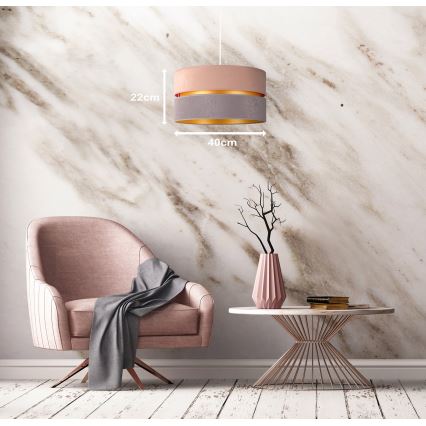 Duolla - Kattokruunu johdossa DUO 1xE27/15W/230V halkaisija 40 cm beige ja harmaa