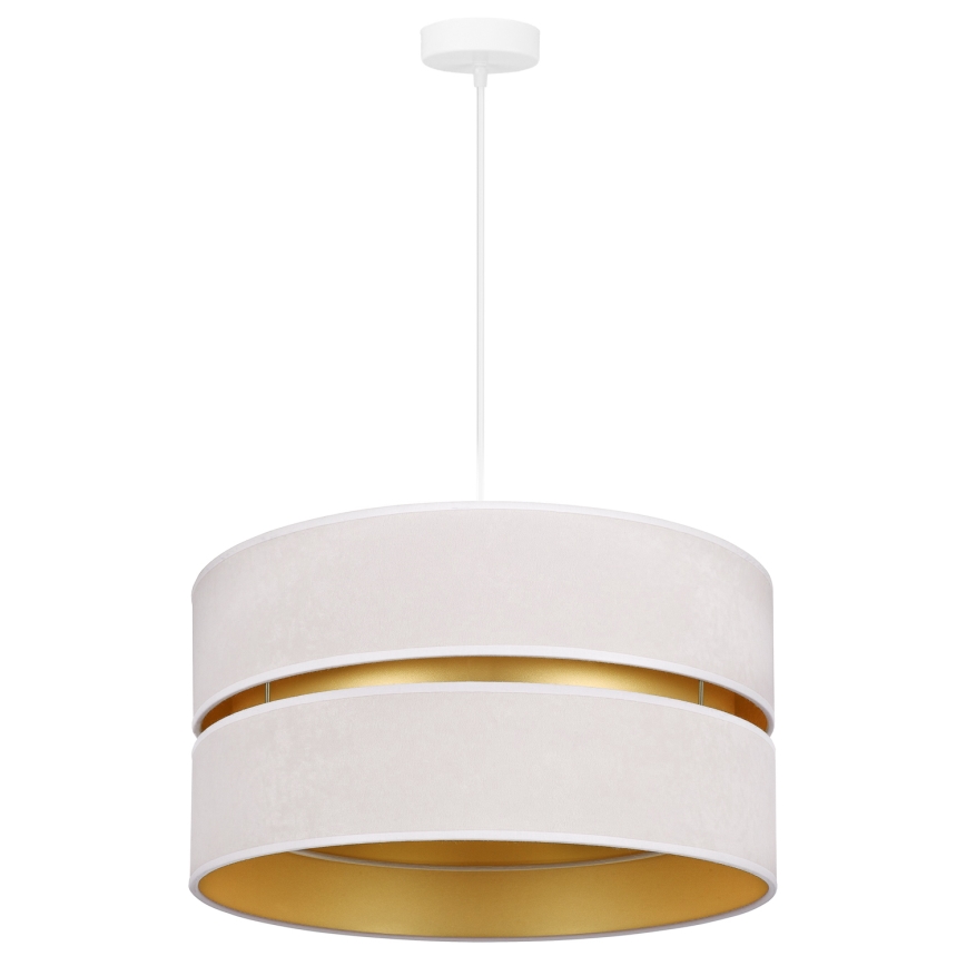 Duolla - Kattokruunu johdossa DUO 1xE27/15W/230V halkaisija 40 cm kerma/kulta