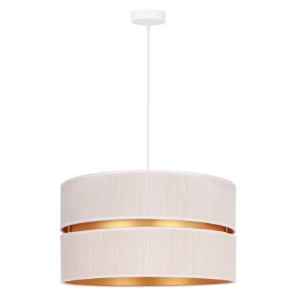 Duolla - Kattokruunu johdossa DUO 1xE27/15W/230V halkaisija 40 cm kerma/kulta