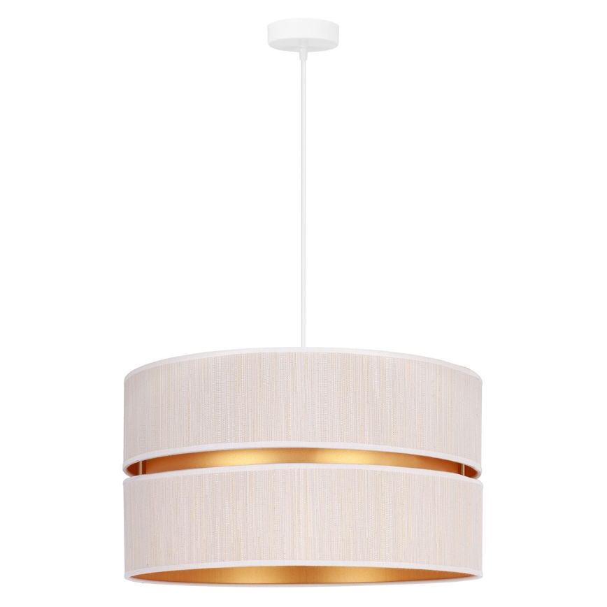 Duolla - Kattokruunu johdossa DUO 1xE27/15W/230V halkaisija 40 cm kerma/kulta
