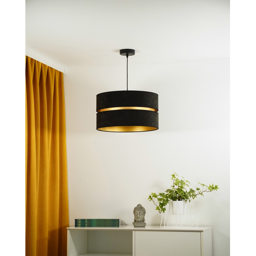 Duolla - Kattokruunu johdossa DUO 1xE27/15W/230V halkaisija 40 cm musta/kulta