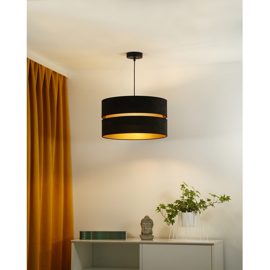 Duolla - Kattokruunu johdossa DUO 1xE27/15W/230V halkaisija 40 cm musta/kulta