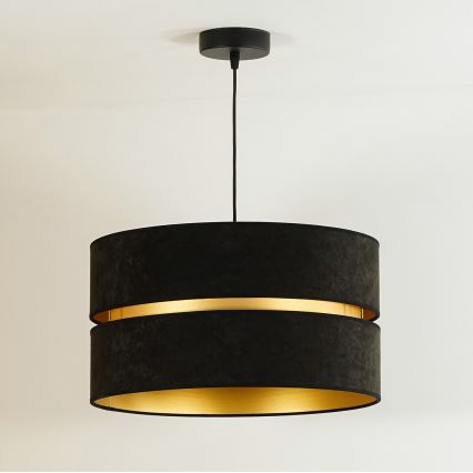 Duolla - Kattokruunu johdossa DUO 1xE27/15W/230V halkaisija 40 cm musta/kulta