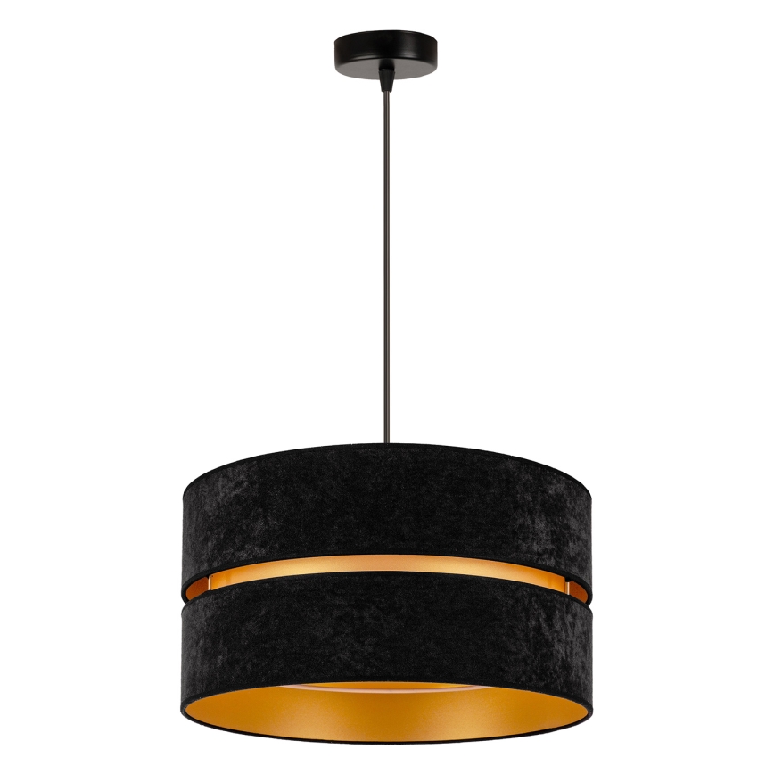 Duolla - Kattokruunu johdossa DUO 1xE27/15W/230V halkaisija 40 cm musta/kulta