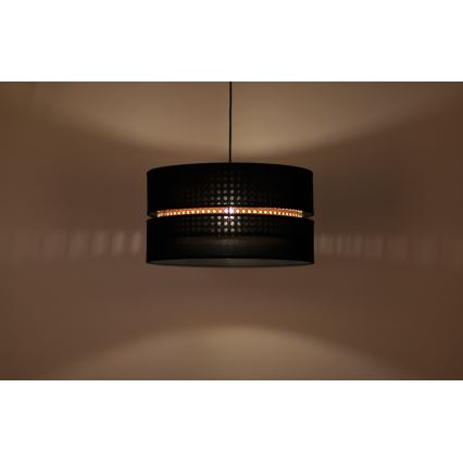 Duolla - Kattokruunu johdossa DUO 1xE27/15W/230V halkaisija 40 cm musta/rottinki