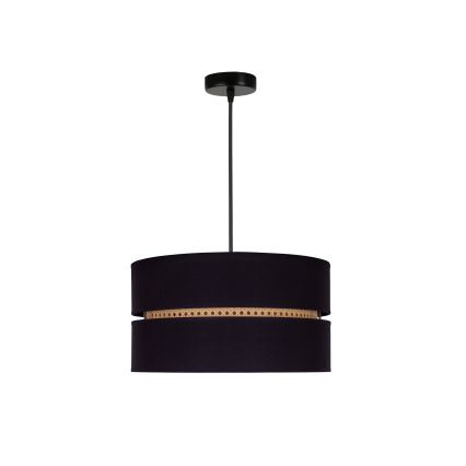 Duolla - Kattokruunu johdossa DUO 1xE27/15W/230V halkaisija 40 cm musta/rottinki