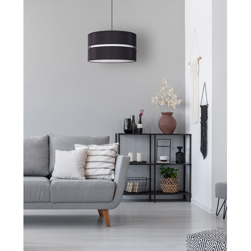 Duolla - Kattokruunu johdossa DUO 1xE27/15W/230V halkaisija 40 cm musta/valkoinen