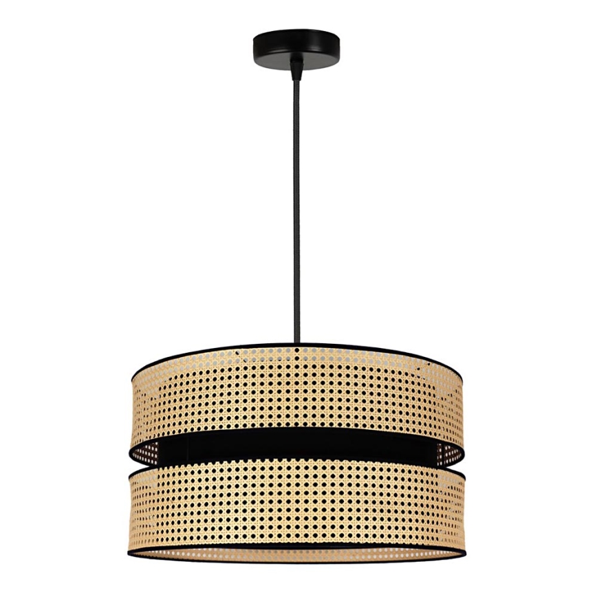 Duolla - Kattokruunu johdossa DUO 1xE27/15W/230V halkaisija 40 cm rottinki/musta
