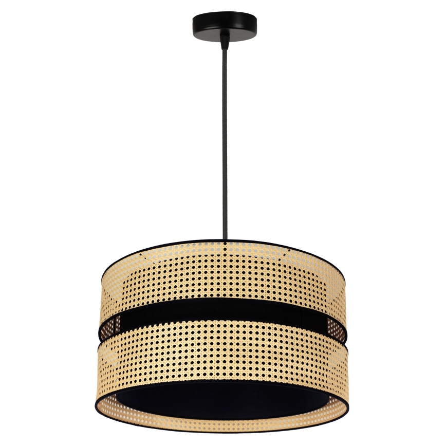Duolla - Kattokruunu johdossa DUO 1xE27/15W/230V halkaisija 40 cm rottinki/musta