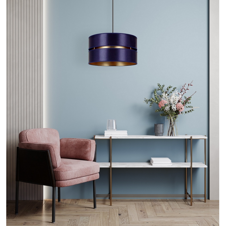 Duolla - Kattokruunu johdossa DUO 1xE27/15W/230V halkaisija 40 cm sininen/kulta