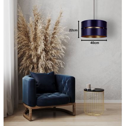Duolla - Kattokruunu johdossa DUO 1xE27/15W/230V halkaisija 40 cm sininen/kulta