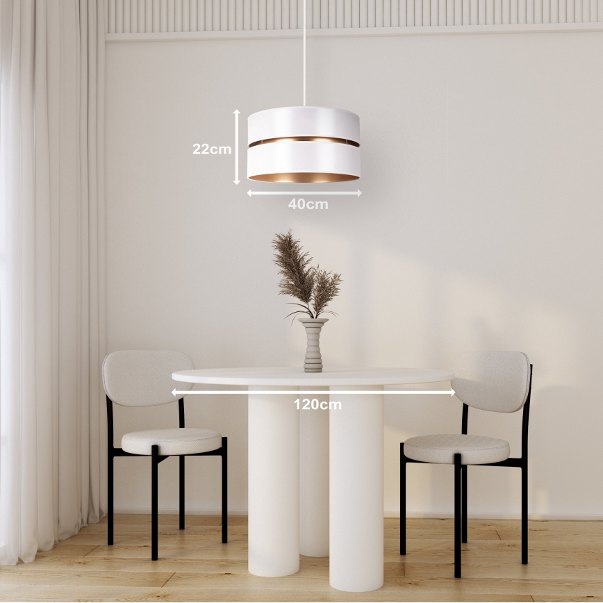 Duolla - Kattokruunu johdossa DUO 1xE27/15W/230V halkaisija 40 cm valkoinen/kulta