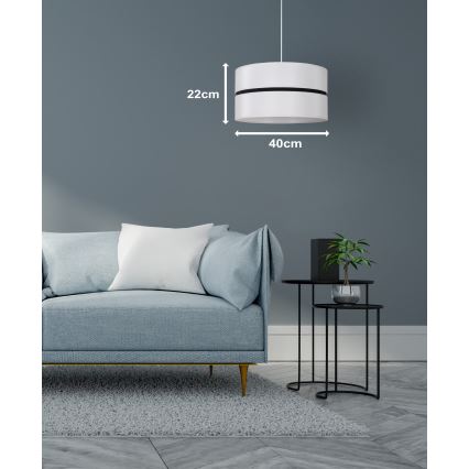 Duolla - Kattokruunu johdossa DUO 1xE27/15W/230V halkaisija 40 cm valkoinen/musta