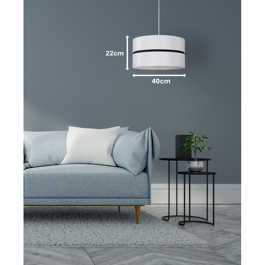 Duolla - Kattokruunu johdossa DUO 1xE27/15W/230V halkaisija 40 cm valkoinen/musta