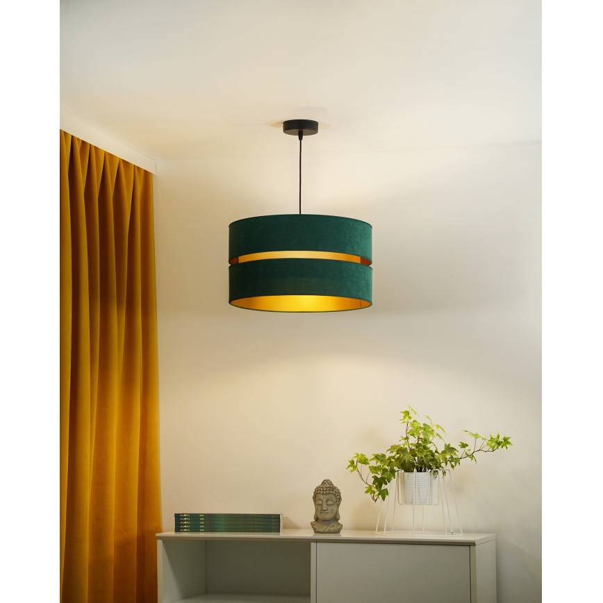 Duolla - Kattokruunu johdossa DUO 1xE27/15W/230V halkaisija 40 cm vihreä/kulta