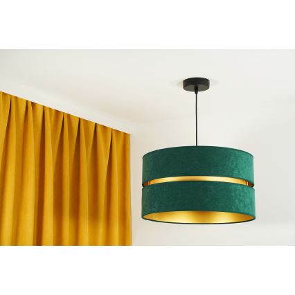 Duolla - Kattokruunu johdossa DUO 1xE27/15W/230V halkaisija 40 cm vihreä/kulta