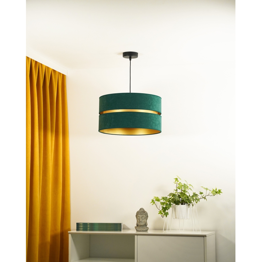 Duolla - Kattokruunu johdossa DUO 1xE27/15W/230V halkaisija 40 cm vihreä/kulta