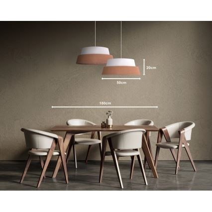 Duolla - Kattokruunu johdossa GALAXY 1xE27/15W/230V halkaisija 50 cm ruskea/valkoinen