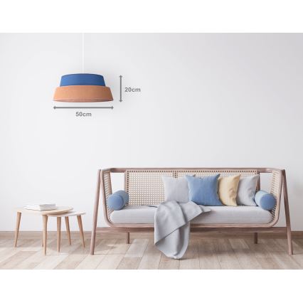Duolla - Kattokruunu johdossa GALAXY 1xE27/40W/230V halkaisija 50 cm sininen