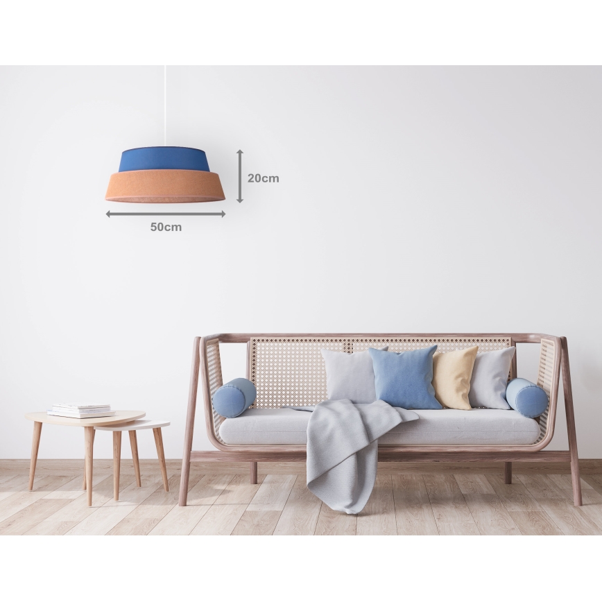 Duolla - Kattokruunu johdossa GALAXY 1xE27/40W/230V halkaisija 50 cm sininen