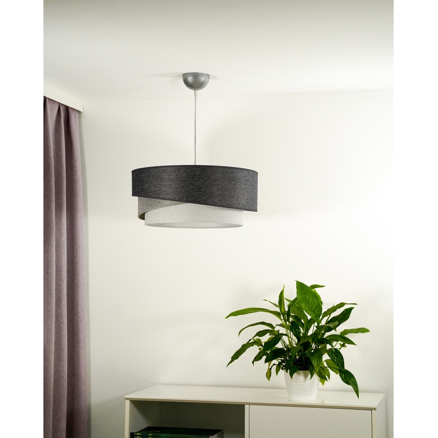 Duolla - Kattokruunu johdossa KOBO 1xE27/15W/230V halkaisija 45 cm antrasiitti/harmaa/valkoinen