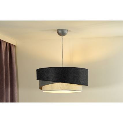 Duolla - Kattokruunu johdossa KOBO 1xE27/15W/230V halkaisija 45 cm antrasiitti/harmaa/valkoinen