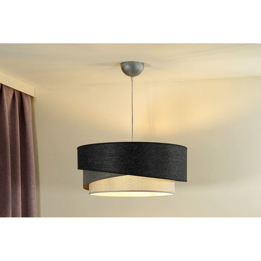 Duolla - Kattokruunu johdossa KOBO 1xE27/15W/230V halkaisija 45 cm antrasiitti/harmaa/valkoinen