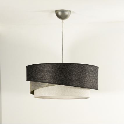 Duolla - Kattokruunu johdossa KOBO 1xE27/15W/230V halkaisija 45 cm antrasiitti/harmaa/valkoinen