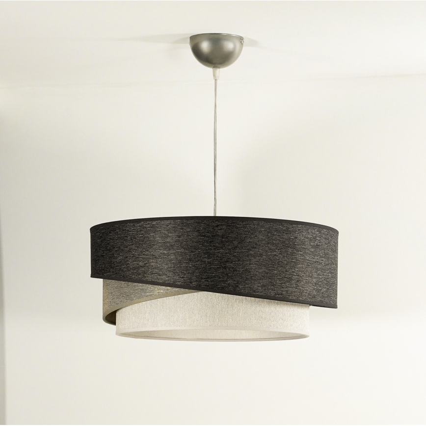 Duolla - Kattokruunu johdossa KOBO 1xE27/15W/230V halkaisija 45 cm antrasiitti/harmaa/valkoinen