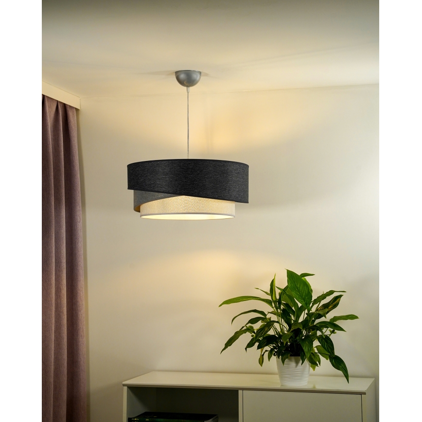 Duolla - Kattokruunu johdossa KOBO 1xE27/15W/230V halkaisija 45 cm antrasiitti/harmaa/valkoinen