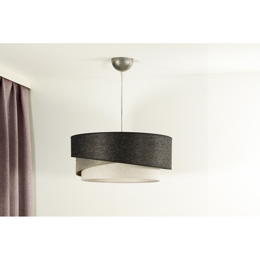 Duolla - Kattokruunu johdossa KOBO 1xE27/15W/230V halkaisija 45 cm antrasiitti/harmaa/valkoinen