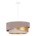 Duolla - Kattokruunu johdossa KOBO 1xE27/15W/230V halkaisija 45 cm beige/kulta/kerma