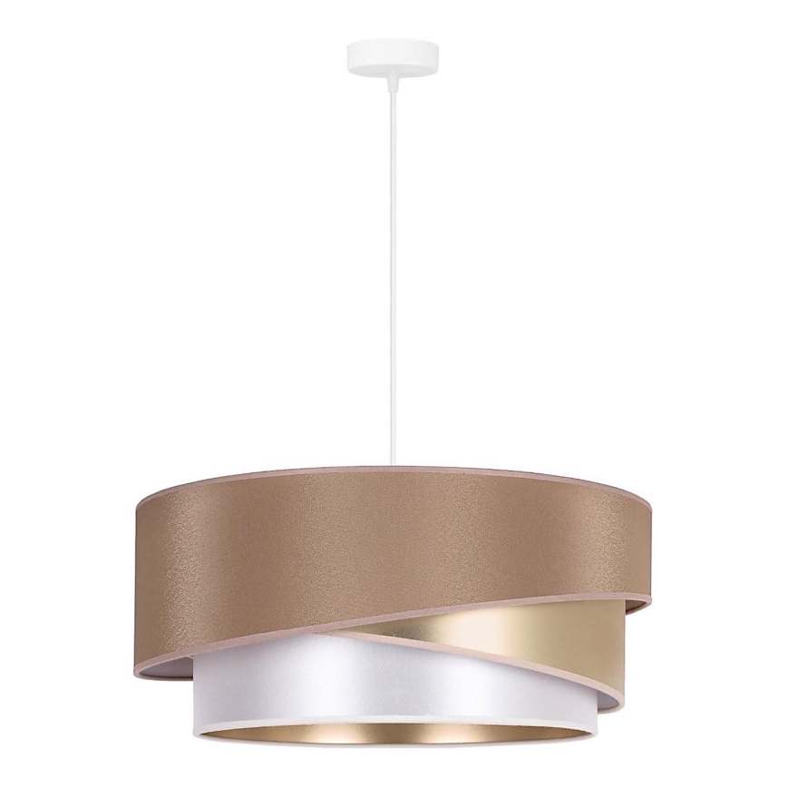 Duolla - Kattokruunu johdossa KOBO 1xE27/15W/230V halkaisija 45 cm beige/kulta/valkoinen