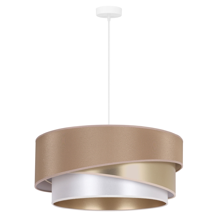Duolla - Kattokruunu johdossa KOBO 1xE27/15W/230V halkaisija 45 cm beige/kulta/valkoinen