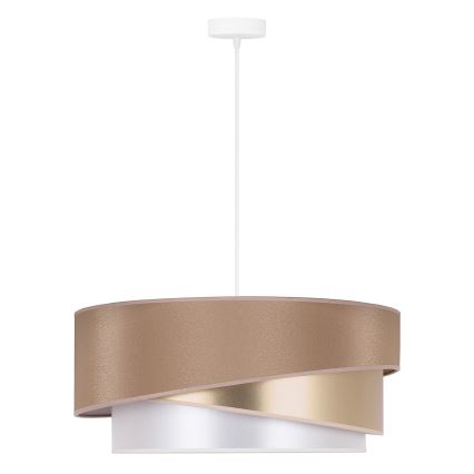 Duolla - Kattokruunu johdossa KOBO 1xE27/15W/230V halkaisija 45 cm beige/kulta/valkoinen