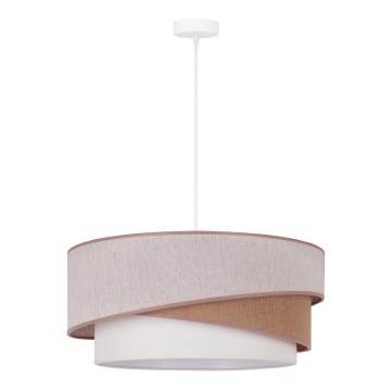 Duolla - Kattokruunu johdossa KOBO 1xE27/15W/230V halkaisija 45 cm beige/ruskea/valkoinen