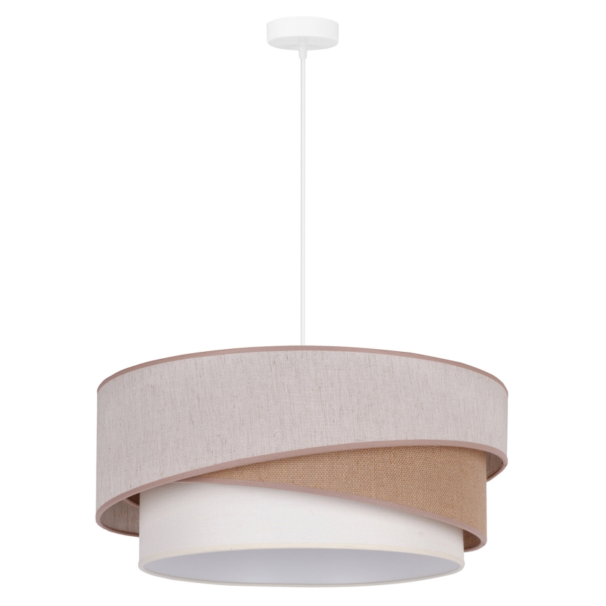 Duolla - Kattokruunu johdossa KOBO 1xE27/15W/230V halkaisija 45 cm beige/ruskea/valkoinen