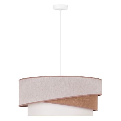 Duolla - Kattokruunu johdossa KOBO 1xE27/15W/230V halkaisija 45 cm beige/ruskea/valkoinen