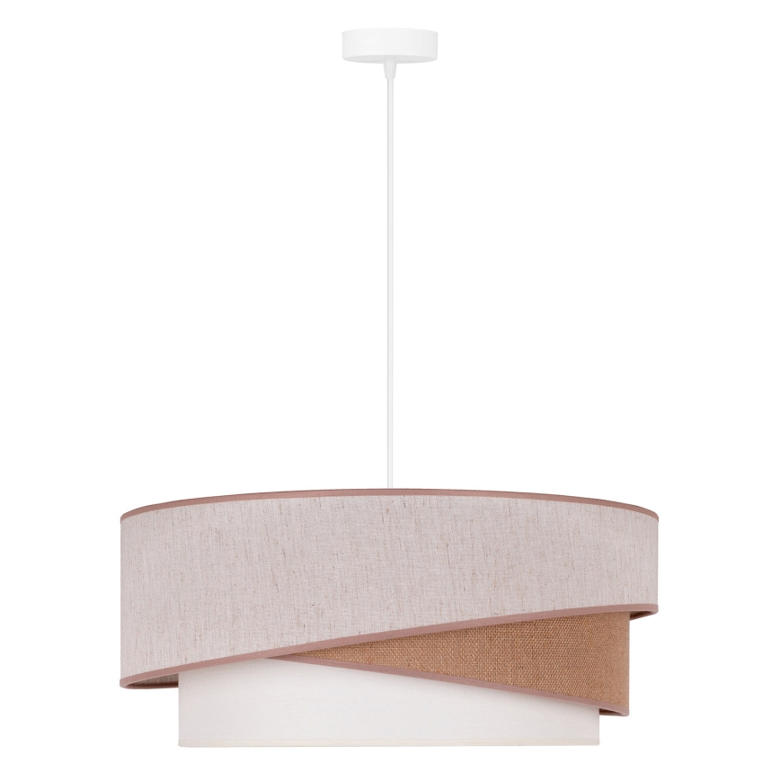 Duolla - Kattokruunu johdossa KOBO 1xE27/15W/230V halkaisija 45 cm beige/ruskea/valkoinen