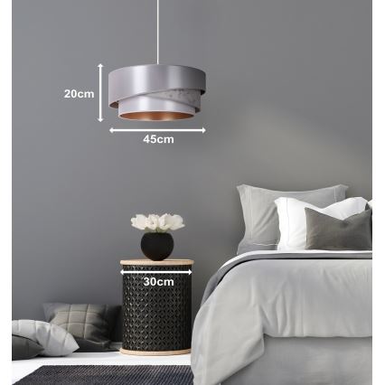 Duolla - Kattokruunu johdossa KOBO 1xE27/15W/230V halkaisija 45 cm hopea/kulta