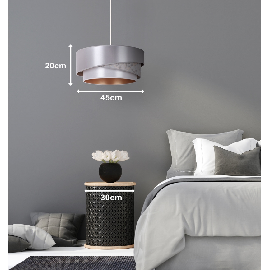 Duolla - Kattokruunu johdossa KOBO 1xE27/15W/230V halkaisija 45 cm hopea/kulta