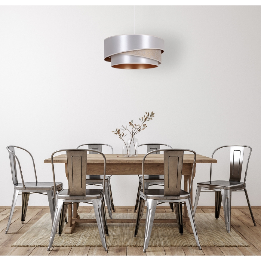 Duolla - Kattokruunu johdossa KOBO 1xE27/15W/230V halkaisija 45 cm hopea/kulta