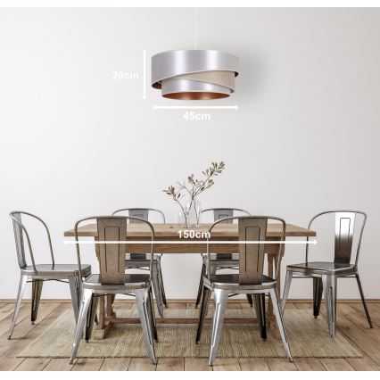 Duolla - Kattokruunu johdossa KOBO 1xE27/15W/230V halkaisija 45 cm hopea/kulta