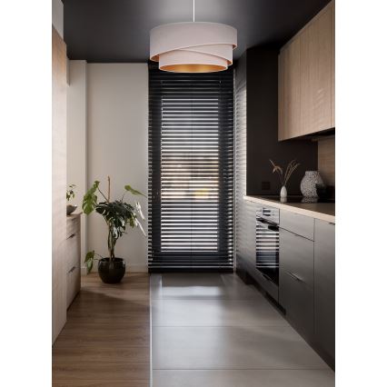 Duolla - Kattokruunu johdossa KOBO 1xE27/15W/230V halkaisija 45 cm kerma/kulta