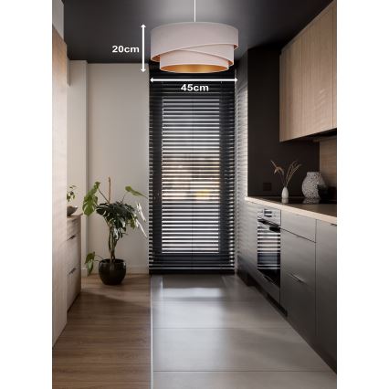 Duolla - Kattokruunu johdossa KOBO 1xE27/15W/230V halkaisija 45 cm kerma/kulta