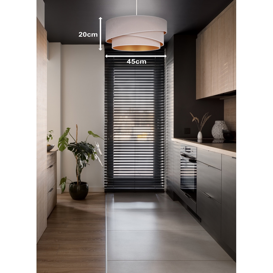Duolla - Kattokruunu johdossa KOBO 1xE27/15W/230V halkaisija 45 cm kerma/kulta