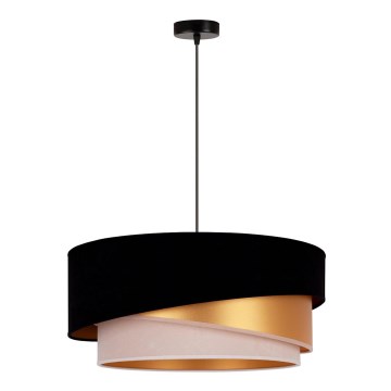 Duolla - Kattokruunu johdossa KOBO 1xE27/15W/230V halkaisija 45 cm musta/kulta/kerma