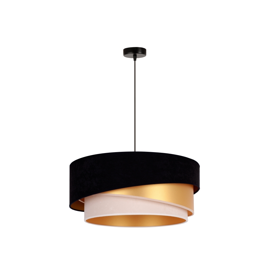 Duolla - Kattokruunu johdossa KOBO 1xE27/15W/230V halkaisija 45 cm musta/kulta/kerma